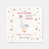 Dummer Gans Rosa Aquarell Mädchen Baby Shower Serviette (Vorderseite)
