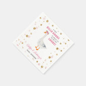Dummer Gans Rosa Aquarell Mädchen Baby Shower Serviette (Ecke)