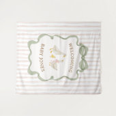 Dummer Gans Rosa Babyparty-Banner Wandteppich (Vorderseite (Horizontal))