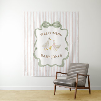 Dummer Gans Rosa Babyparty-Banner Wandteppich