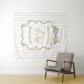 Dummer Gans Rosa Babyparty-Banner Wandteppich (Beispiel (Horizontal))