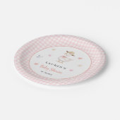 Dummer Gans Rosa Babyparty-Papierplatte Pappteller (Schrägansicht)