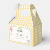 Dummer Gans Rosa Ballons Gingham 1. Geburtstag Geschenkschachtel (Vorderseite)