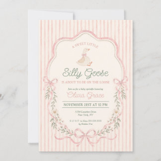 Dummer Gans Rosa Blumen Baby Shower Einladung