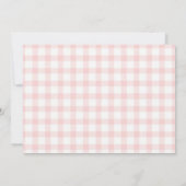Dummer Gans Rosa Gingham-Baby-Einladung Einladung (Rückseite)