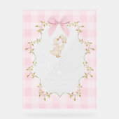 Dummer Gans Rosa Gingham-Baby-Shower-Begrüßung Acrylschild (Vorderseite)
