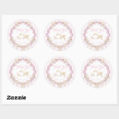 Dummer Gans Rosa Gingham-Baby Shower Danke Runder Aufkleber (Blatt)