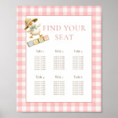 Dummer Gans Rosa Gingham-Baby-Shower-Sitzplan Poster (Vorne)