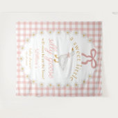 Dummer Gans Rosa Gingham-Babyparty-Hintergrund Wandteppich (Vorderseite (Horizontal))
