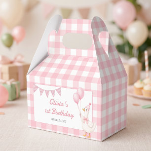 Dummer Gans Rosa Gingham Mädchen Geburtstagsgesche Geschenkschachtel