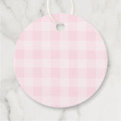 Dummer Gans Rosa Gingham-Schleife Baby Shower Dank Geschenkanhänger (Rückseite)