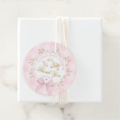 Dummer Gans Rosa Gingham-Schleife Baby Shower Dank Geschenkanhänger (Beispiel)