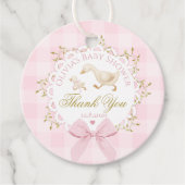 Dummer Gans Rosa Gingham-Schleife Baby Shower Dank Geschenkanhänger (Vorderseite)