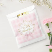 Dummer Gans Rosa Gingham-Schleife Baby Shower Dank Geschenktütchen (Versiegelt)