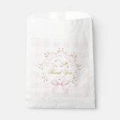 Dummer Gans Rosa Gingham-Schleife Baby Shower Dank Geschenktütchen (Vorderseite)