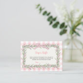 Dummer Gans Rosa Gingham-Windel-Raffle-Ticket Begleitkarte (Stehend Vorderseite)