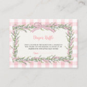 Dummer Gans Rosa Gingham-Windel-Raffle-Ticket Begleitkarte (Vorderseite)