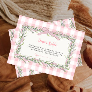 Dummer Gans Rosa Gingham-Windel-Raffle-Ticket Begleitkarte