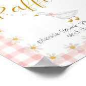 Dummer Gans Rosa Gingham-Windelraffle-Schild Poster (Ecke)