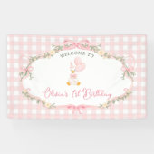 Dummer Gans Rosa Schleife Mädchen Geburtstag Banner (Horizontal)