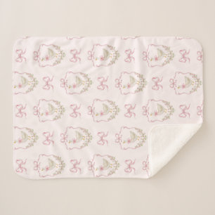 Dummer Gans Rosa Schleifen-Wappen Vintage Baby Mäd Sherpadecke