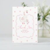 Dummer Gans Rosa Süß Whimsical Dankeschön Dankeskarte (Stehend Vorderseite)