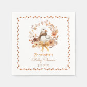 Dummer Gans Rustikale Herbst-Babyparty Danke Serviette (Vorderseite)