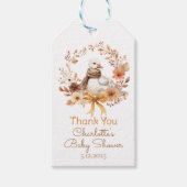 Dummer Gans Rustikaler Herbst-Baby Shower Danke Geschenkanhänger (Vorderseite)