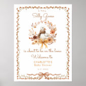 Dummer Gans Rustikaler Herbst-Baby-Shower-Willkomm Poster (Vorne)