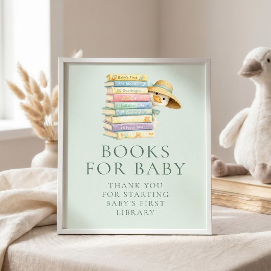 Dummer Gans-Sage-Bücher für Baby Shower-Schild Poster