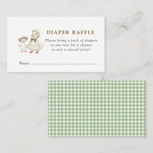Dummer-Gans-Sage-Gingham-Babyparty-Windeln-Raffle Begleitkarte
