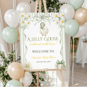 Dummer-Gans-Sage-Grün-Neutrale-Baby-Party-Willkomm Poster
