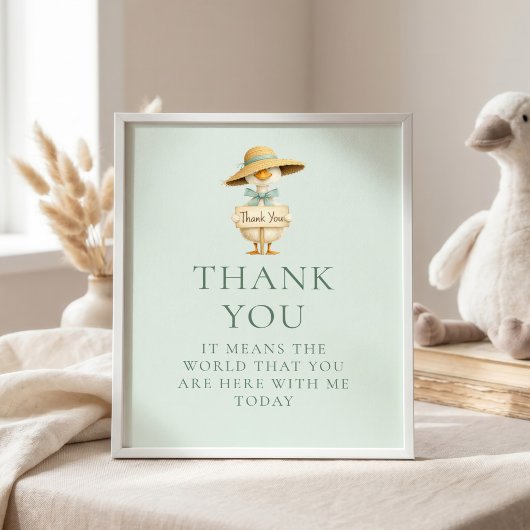 Dummer Gans Salbei Danke Baby Shower Schild
