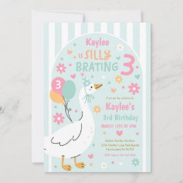 Dummer Gans Silly-Brating Drei Geburtstagsfeier  Einladung