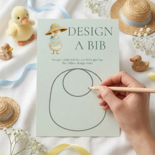 Dummer Gans Teal-Design-Bib-Babyparty-Spielkarte Einladung