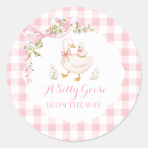 Dummer Gans Vintage Gänseblümchen-Baby-Party Runder Aufkleber