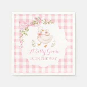 Dummer Gans Vintage Gänseblümchen-Baby-Party Serviette
