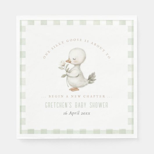 Dummer Gänschen Neues Kapitel Baby Shower zum Früh Serviette (Vorderseite)