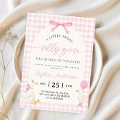 Dummer Gänschen Rosa Gingham-Baby-Party Einladung