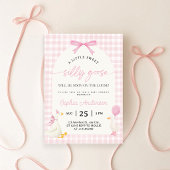 Dummer Gänschen Rosa Gingham-Baby-Party Einladung