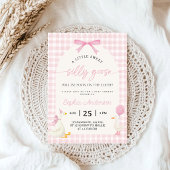Dummer Gänschen Rosa Gingham-Baby-Party Einladung