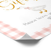 Dummer Gänschen Rosa Gingham Babyshower-Geschenkti Poster (Ecke)
