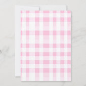 Dummer Gänschen Rosa Gingham-Hut Eis-Baby-Party Einladung (Rückseite)