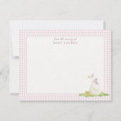 Dummer Gänschen Rosa Gingham-Kinderzimmer-Notizkar Einladung (Vorderseite)