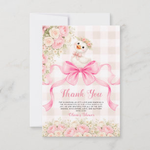 Dummer Gänschen Rosa Schleife Rose Mädchen Babypar Dankeskarte