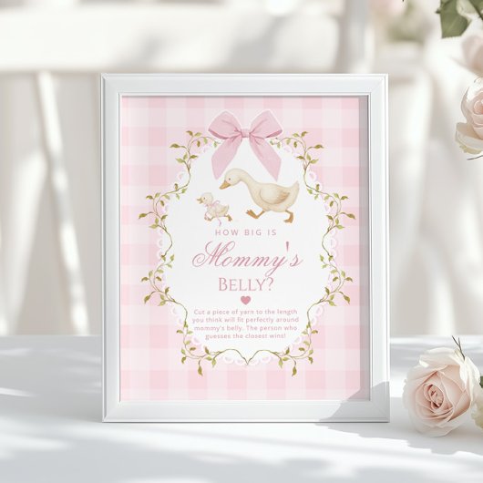 Dummer Gänschen Wie groß ist Mamas Bauch Pink Ging Poster