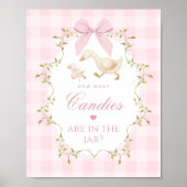 Dummer Gänschen Wie viele Bonbons Rosa Gingham-Sch Poster (Vorne)