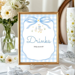 Dummer Gänse-Baby-Party Getränketisch-Schild Poster