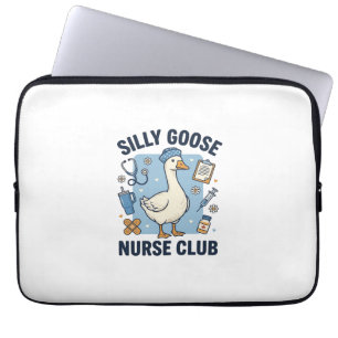 Dummer Gänse-Krankenschwester-Club Lustiges Kranke Laptopschutzhülle