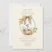 Dummer Gänse-Limonen-Wasserfarben-Baby-Empfang Einladung (Vorderseite)